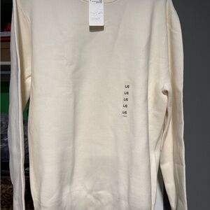 Uniqlo Men's Cream Crewneck Sweater